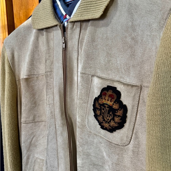 Polo by Ralph Lauren Suede Jacket with Embroidered Crest - Picture 2 of 8